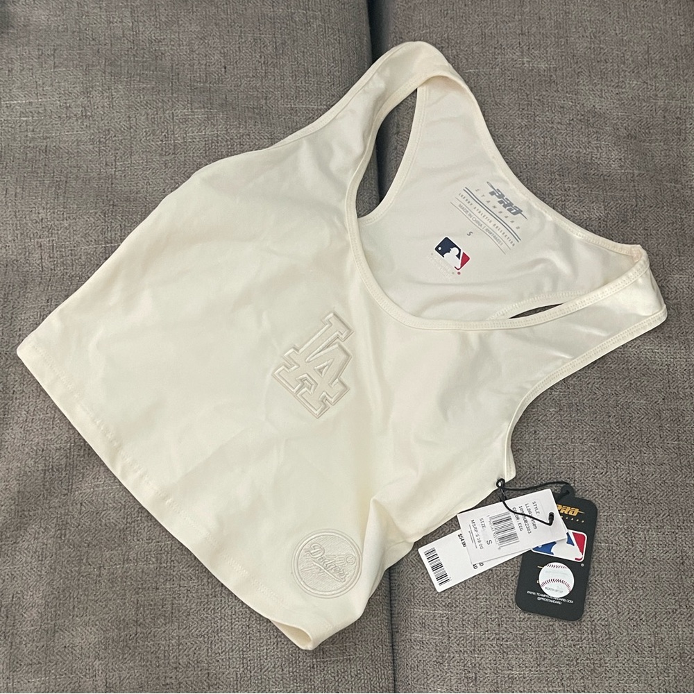 LA Dodgers Cream Jersey Tank Top